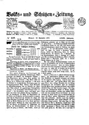 Volks- und Schützenzeitung Mittwoch 29. September 1869