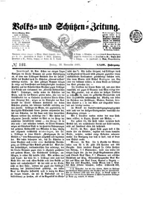 Volks- und Schützenzeitung Freitag 26. November 1869