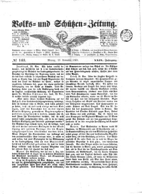 Volks- und Schützenzeitung Montag 29. November 1869