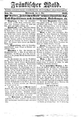 Fränkischer Wald Mittwoch 11. Mai 1859