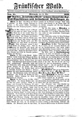 Fränkischer Wald Mittwoch 25. Mai 1859