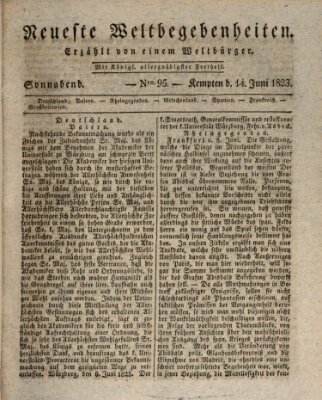 Neueste Weltbegebenheiten (Kemptner Zeitung) Samstag 14. Juni 1823