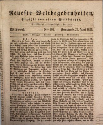 Neueste Weltbegebenheiten (Kemptner Zeitung) Dienstag 24. Juni 1823