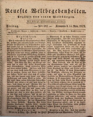 Neueste Weltbegebenheiten (Kemptner Zeitung) Freitag 14. November 1823