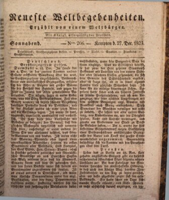 Neueste Weltbegebenheiten (Kemptner Zeitung) Samstag 27. Dezember 1823
