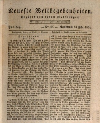 Neueste Weltbegebenheiten (Kemptner Zeitung) Freitag 13. Februar 1824