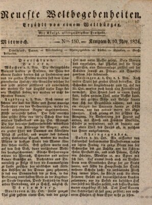 Neueste Weltbegebenheiten (Kemptner Zeitung) Mittwoch 10. November 1824