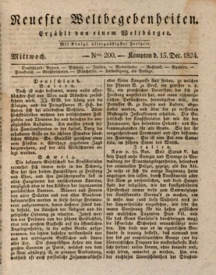 Neueste Weltbegebenheiten (Kemptner Zeitung) Mittwoch 15. Dezember 1824