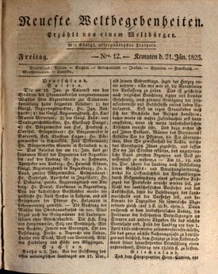 Neueste Weltbegebenheiten (Kemptner Zeitung) Freitag 21. Januar 1825