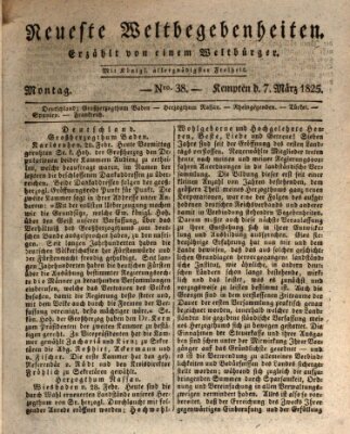 Neueste Weltbegebenheiten (Kemptner Zeitung) Montag 7. März 1825