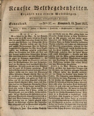 Neueste Weltbegebenheiten (Kemptner Zeitung) Samstag 18. Juni 1825