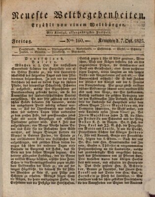 Neueste Weltbegebenheiten (Kemptner Zeitung) Freitag 7. Oktober 1825