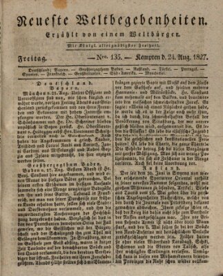 Neueste Weltbegebenheiten (Kemptner Zeitung) Freitag 24. August 1827