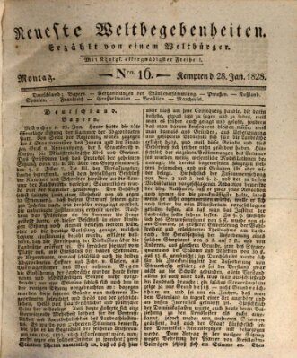 Neueste Weltbegebenheiten (Kemptner Zeitung) Montag 28. Januar 1828