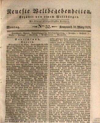Neueste Weltbegebenheiten (Kemptner Zeitung) Montag 31. März 1828