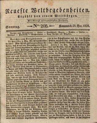 Neueste Weltbegebenheiten (Kemptner Zeitung) Sonntag 28. Dezember 1828
