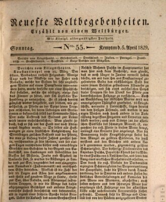 Neueste Weltbegebenheiten (Kemptner Zeitung) Sonntag 5. April 1829