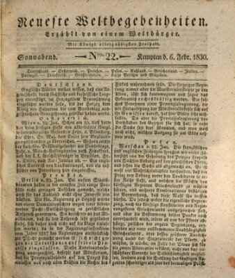 Neueste Weltbegebenheiten (Kemptner Zeitung) Samstag 6. Februar 1830