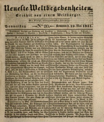 Neueste Weltbegebenheiten (Kemptner Zeitung) Donnerstag 19. Mai 1831