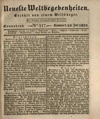 Neueste Weltbegebenheiten (Kemptner Zeitung) Samstag 23. Juli 1831