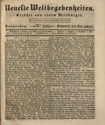 Neueste Weltbegebenheiten (Kemptner Zeitung) Donnerstag 15. Dezember 1831