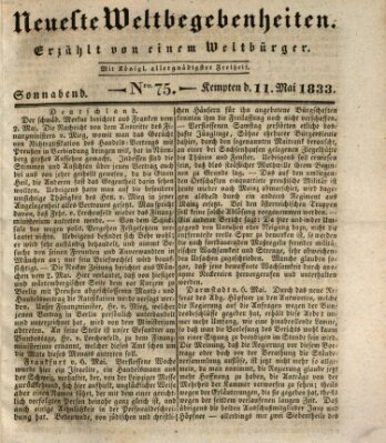 Neueste Weltbegebenheiten (Kemptner Zeitung) Samstag 11. Mai 1833
