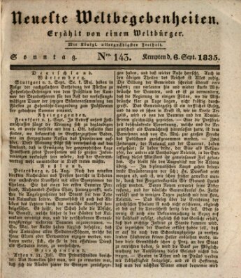 Neueste Weltbegebenheiten (Kemptner Zeitung) Sonntag 6. September 1835