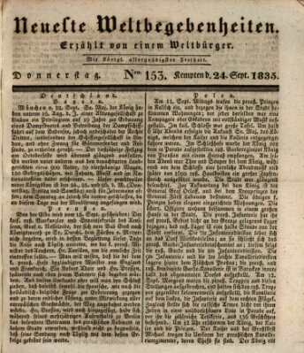 Neueste Weltbegebenheiten (Kemptner Zeitung) Donnerstag 24. September 1835