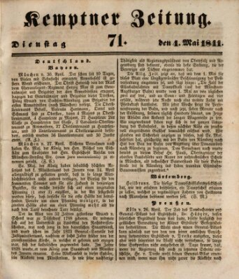 Kemptner Zeitung Dienstag 4. Mai 1841