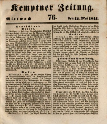 Kemptner Zeitung Mittwoch 12. Mai 1841