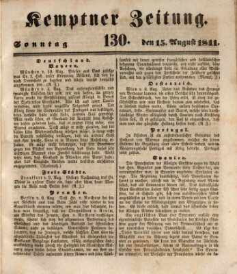 Kemptner Zeitung Sonntag 15. August 1841