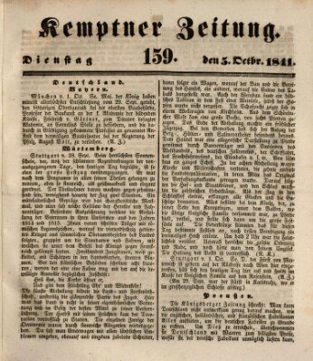 Kemptner Zeitung Dienstag 5. Oktober 1841