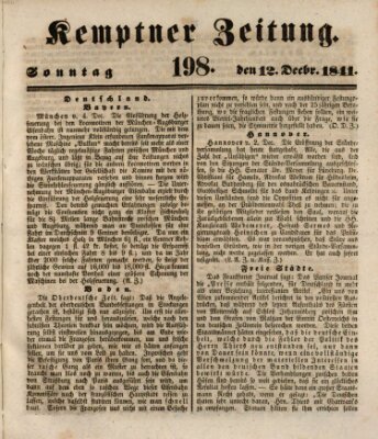 Kemptner Zeitung Sonntag 12. Dezember 1841