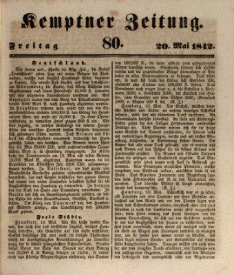 Kemptner Zeitung Freitag 20. Mai 1842