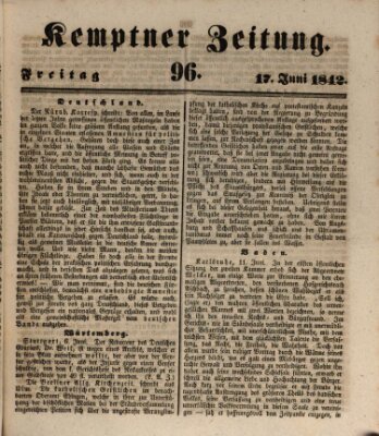 Kemptner Zeitung Freitag 17. Juni 1842