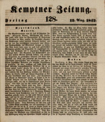 Kemptner Zeitung Samstag 13. August 1842