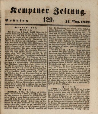 Kemptner Zeitung Sonntag 14. August 1842
