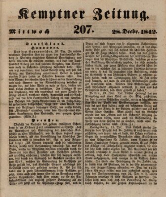 Kemptner Zeitung Mittwoch 28. Dezember 1842