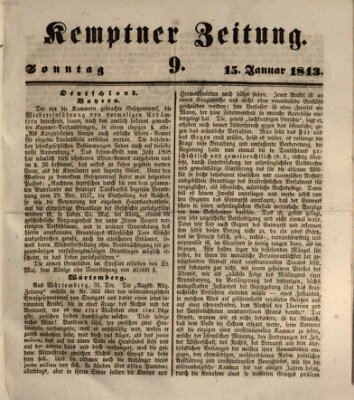 Kemptner Zeitung Sonntag 15. Januar 1843