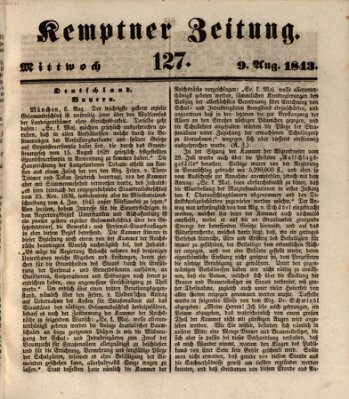 Kemptner Zeitung Mittwoch 9. August 1843