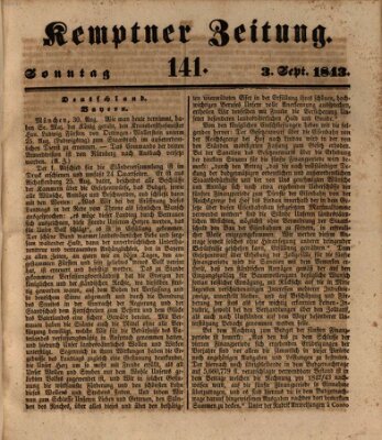 Kemptner Zeitung Sonntag 3. September 1843