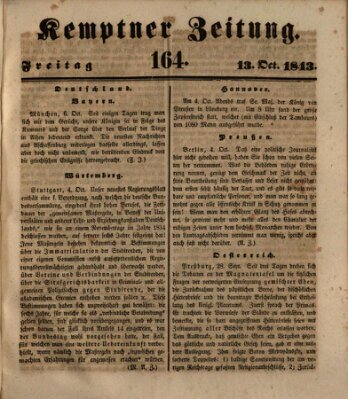 Kemptner Zeitung Freitag 13. Oktober 1843