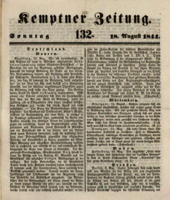 Kemptner Zeitung Sonntag 18. August 1844