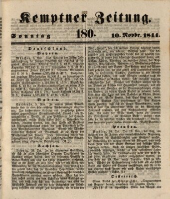 Kemptner Zeitung Sonntag 10. November 1844