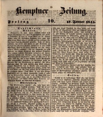 Kemptner Zeitung Freitag 17. Januar 1845