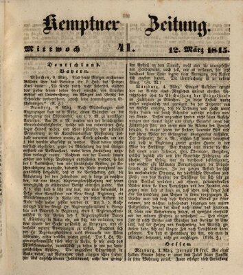 Kemptner Zeitung Mittwoch 12. März 1845