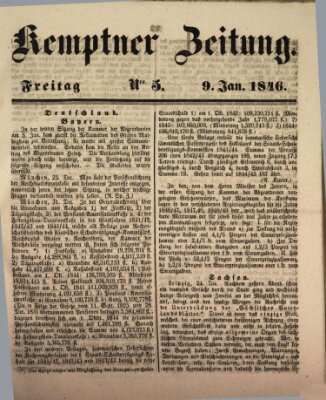 Kemptner Zeitung Freitag 9. Januar 1846