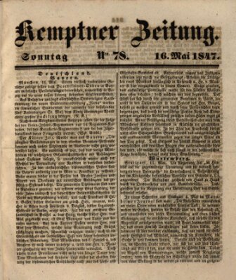 Kemptner Zeitung Sonntag 16. Mai 1847
