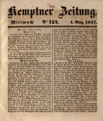 Kemptner Zeitung Mittwoch 4. August 1847