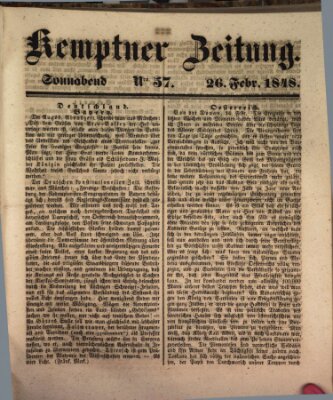 Kemptner Zeitung Samstag 26. Februar 1848
